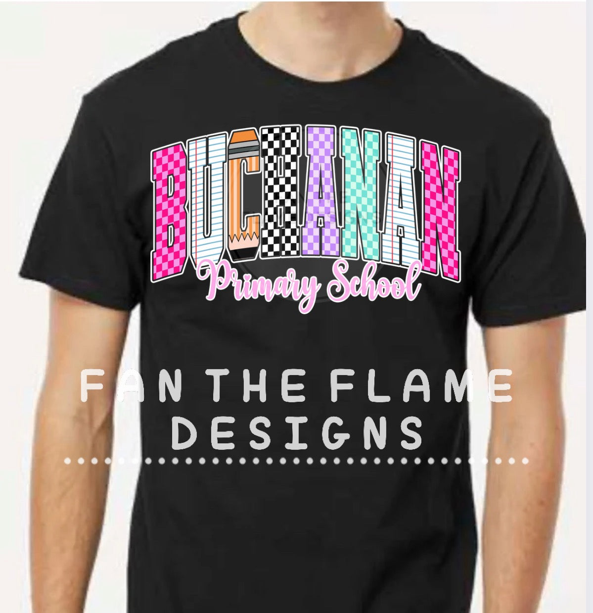 Buchanan Primary School Pencil Font DTF Print