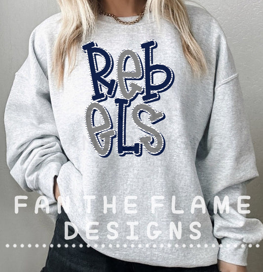 Stacked Rebels Tee/Sweatshirt