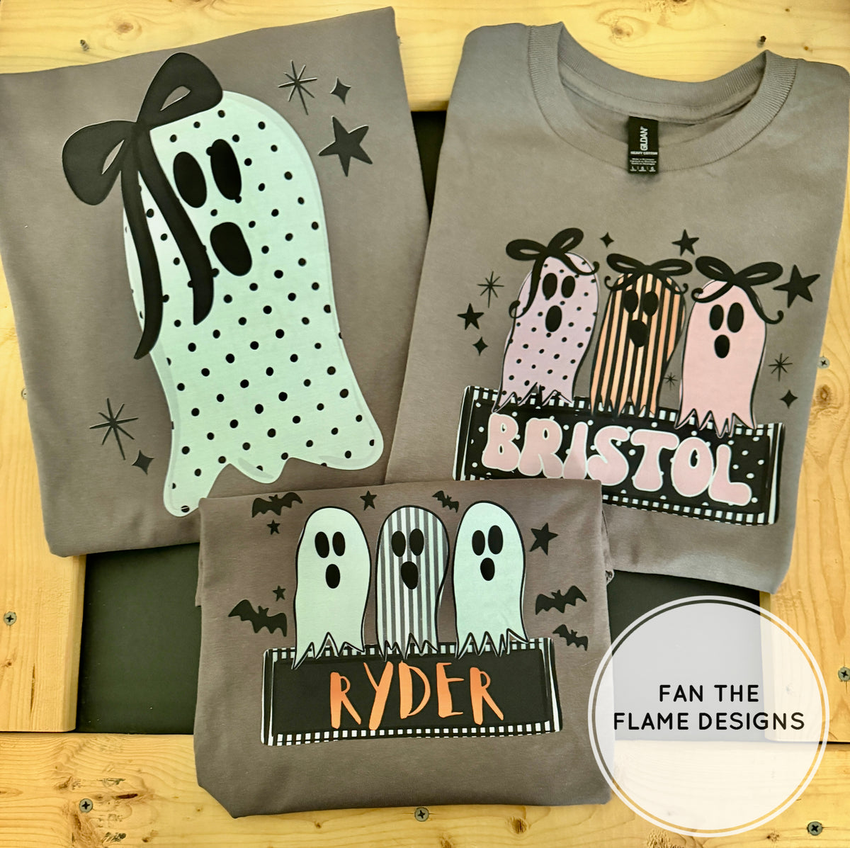Polka Dot Ghost with bow