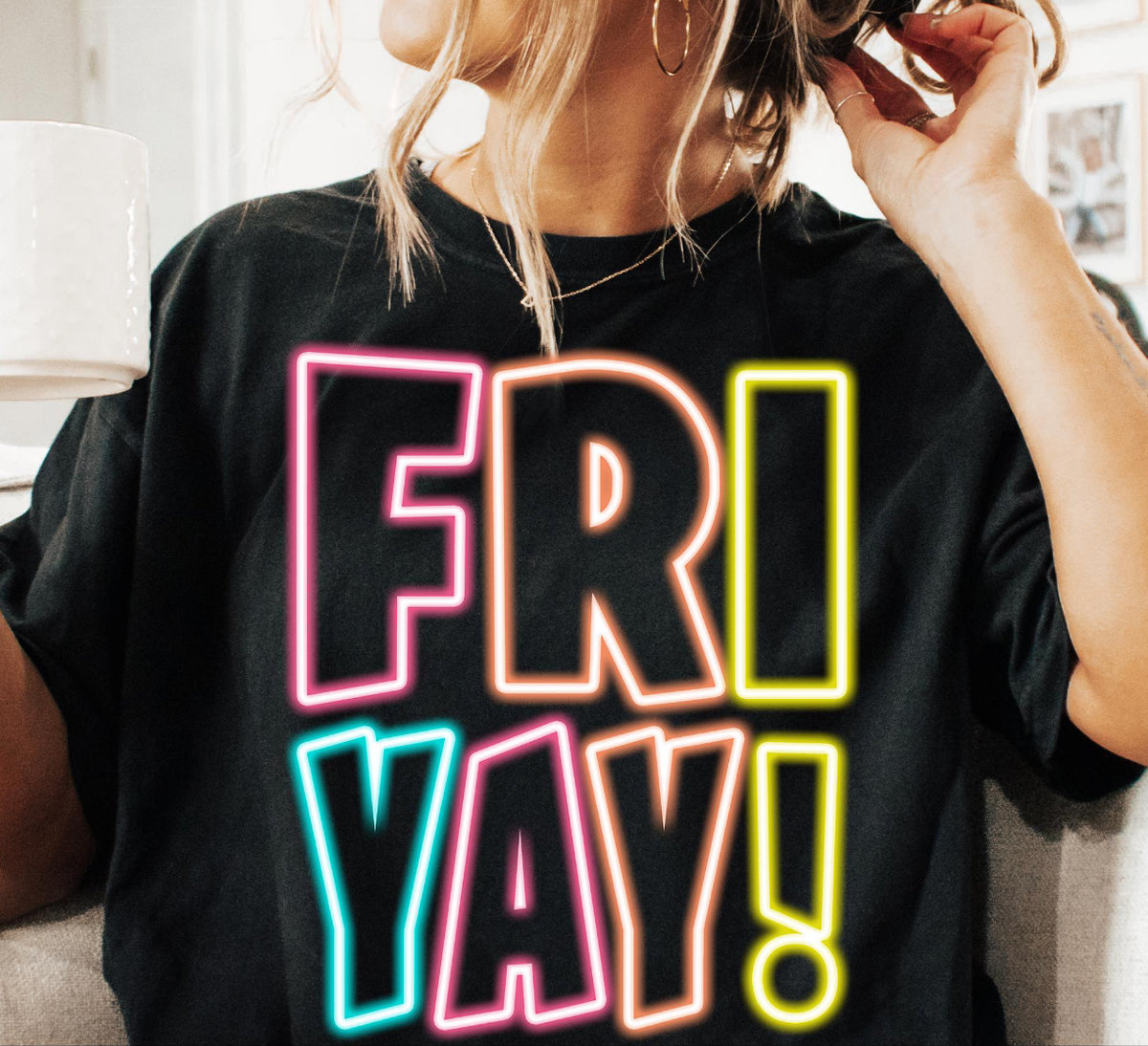 Neon Fri-Yay tee/sweatshirt