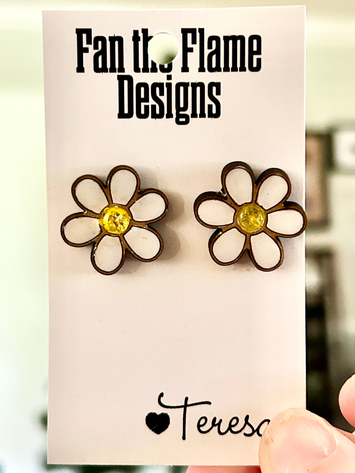 White Flower Handmade Stud Earrings