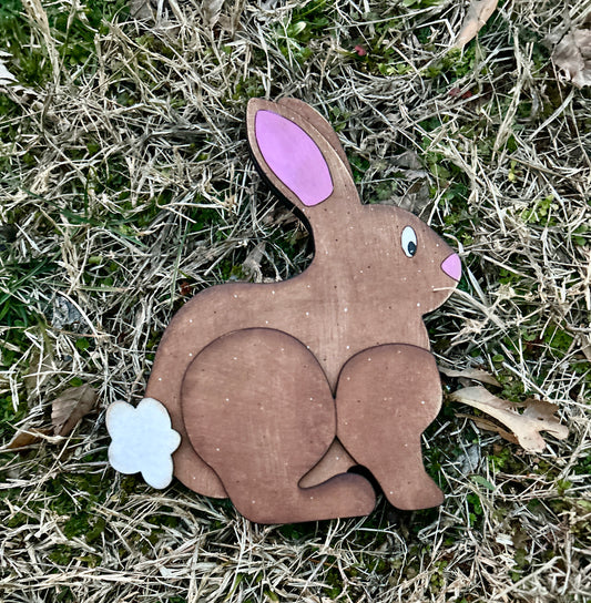 Handmade Wooden Standing Bunny