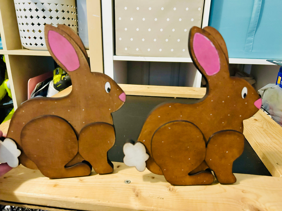 Handmade Wooden Standing Bunny
