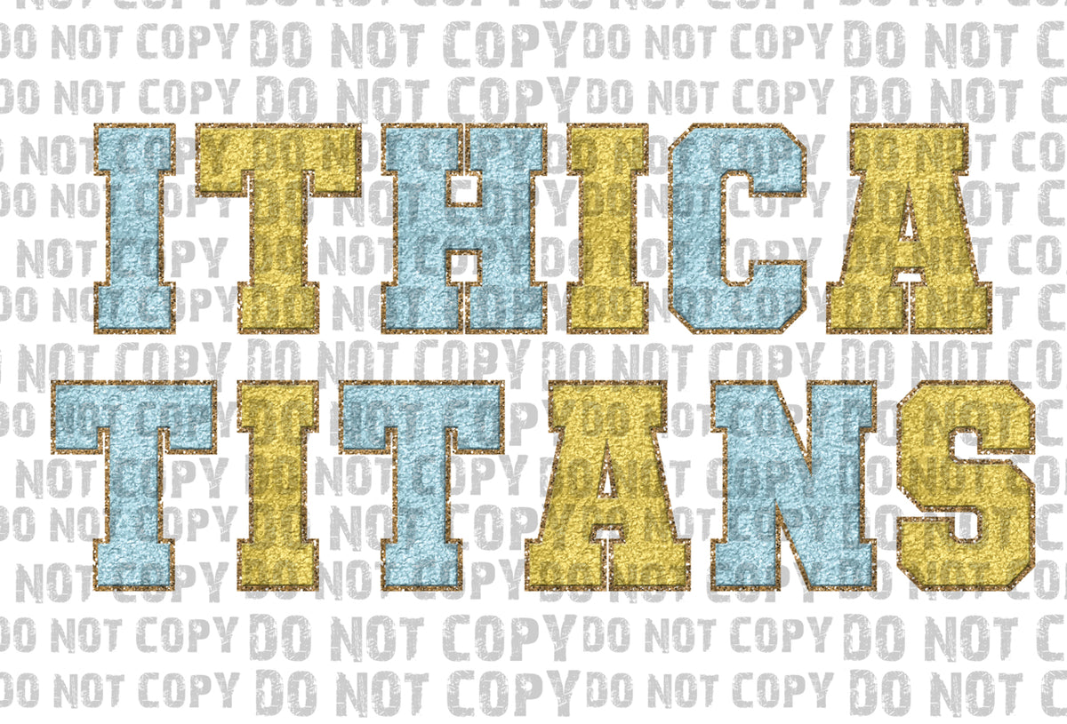 Faux Chenille Ithica Titans tee/sweatshirt