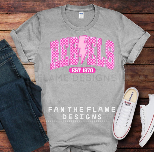 Checkered Pink Rebels Tee/Sweatshirt