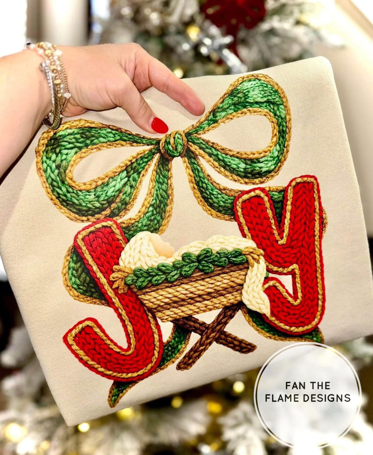 Faux Yarn Joy with Baby Jesus Short/Long/Sweatshirt