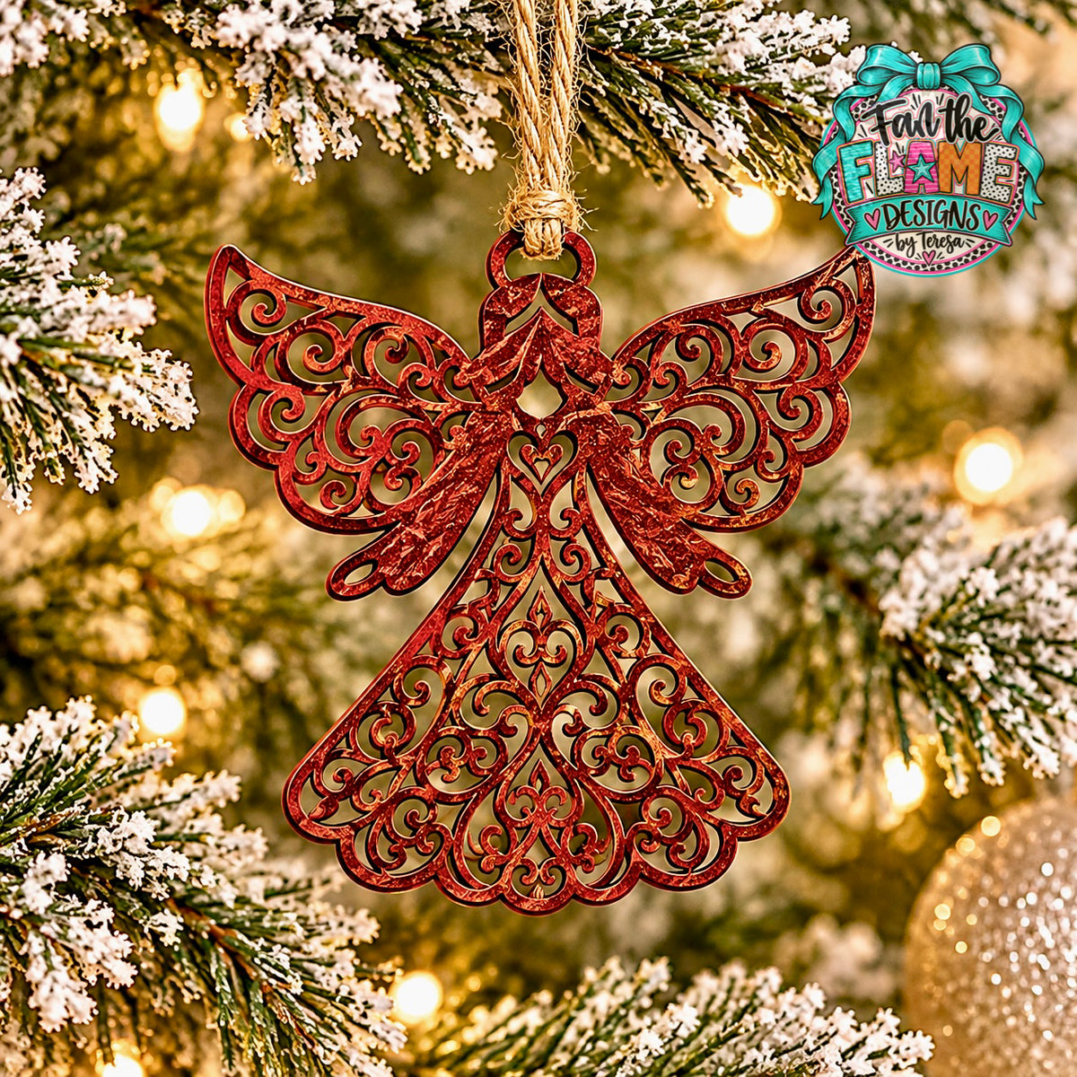 Rustic Metal Angel Ornament