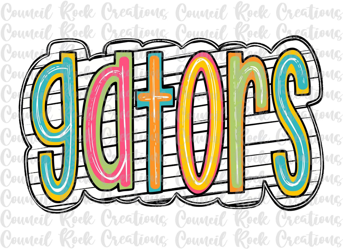 Colorful Scribble Striped Mascots tee/sweatshirt