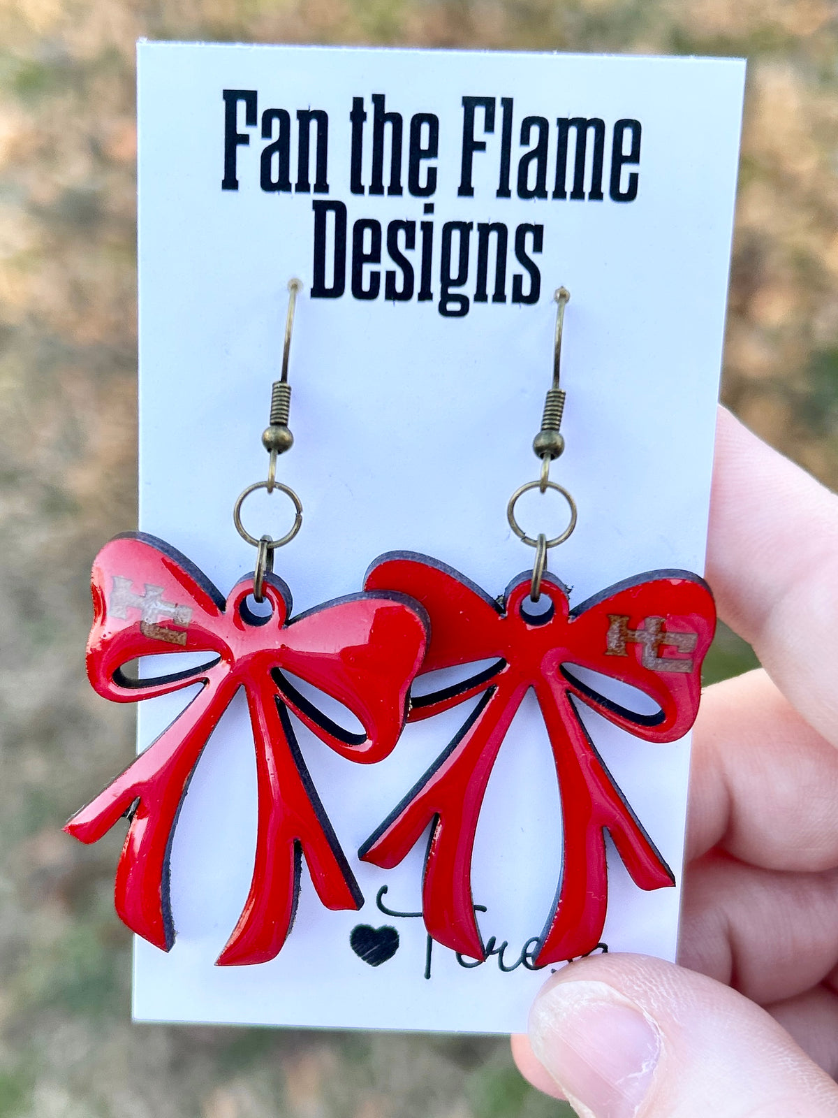HC Bow Handmade Dangle Earrings