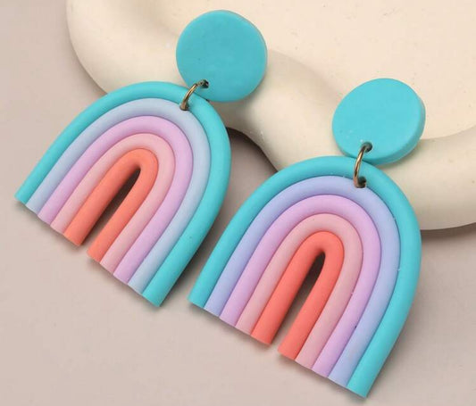 Multicolored Arched Dangle Earrings