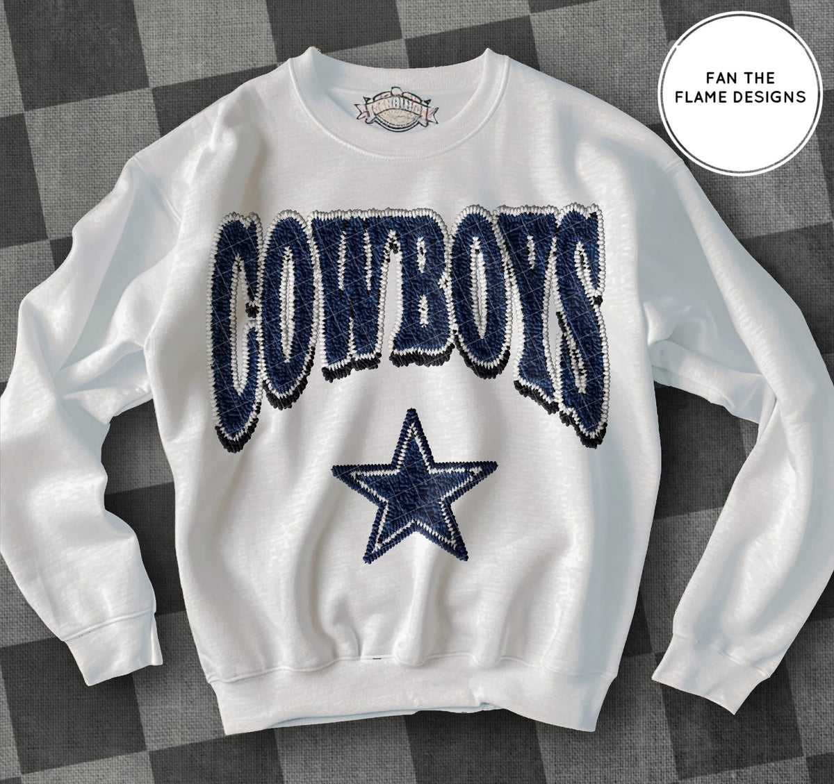 Faux Patch Football Team tee/sweatshirt