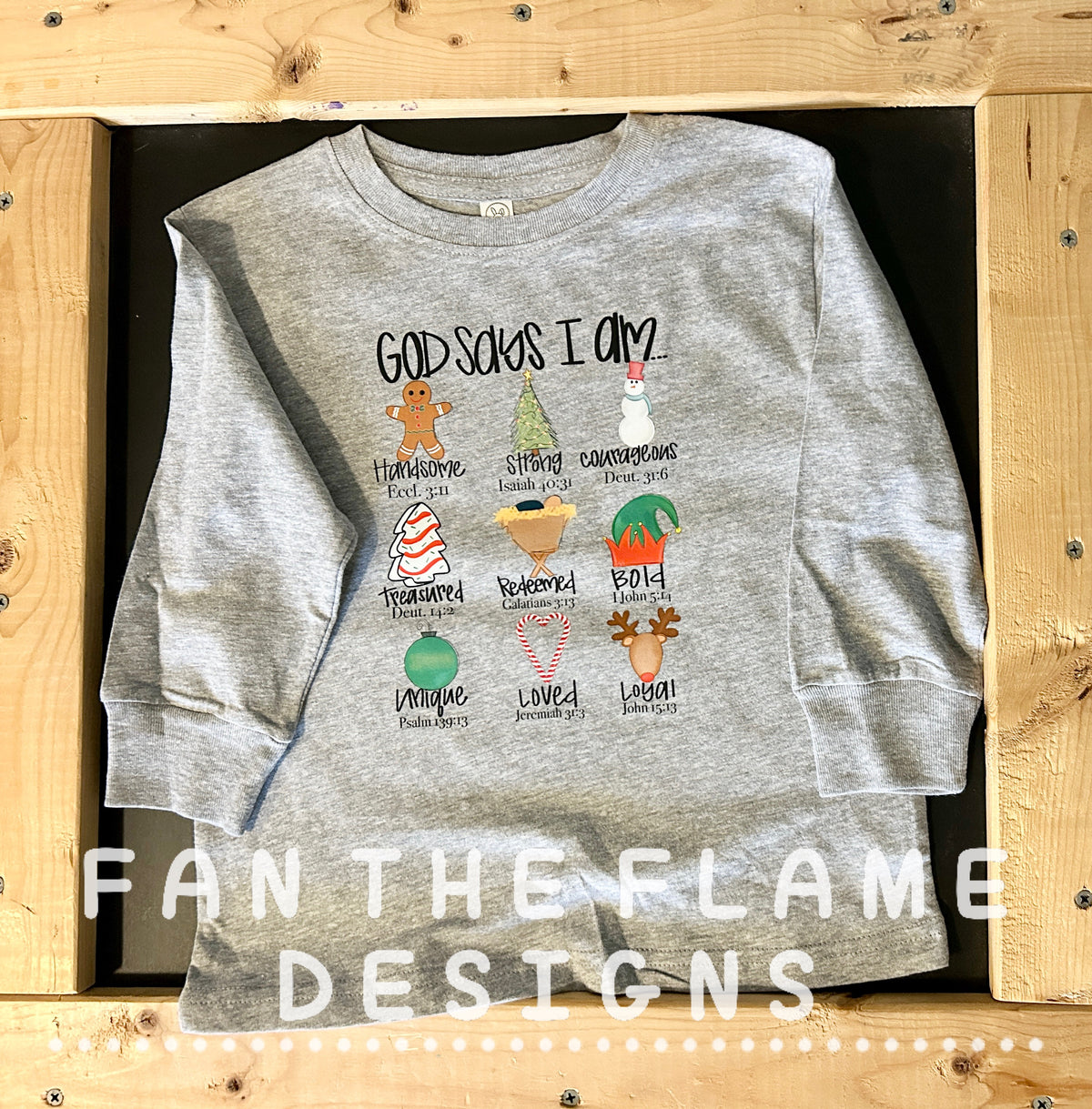 God says I am Boy Christmas Edition short sleeved/long sleeved tee/sweatshirt