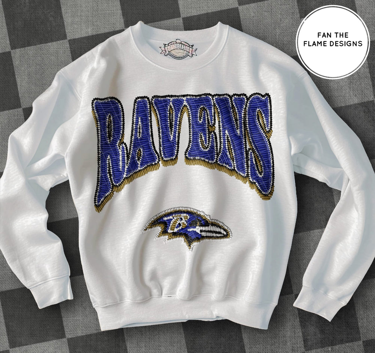Faux Patch Football Team tee/sweatshirt