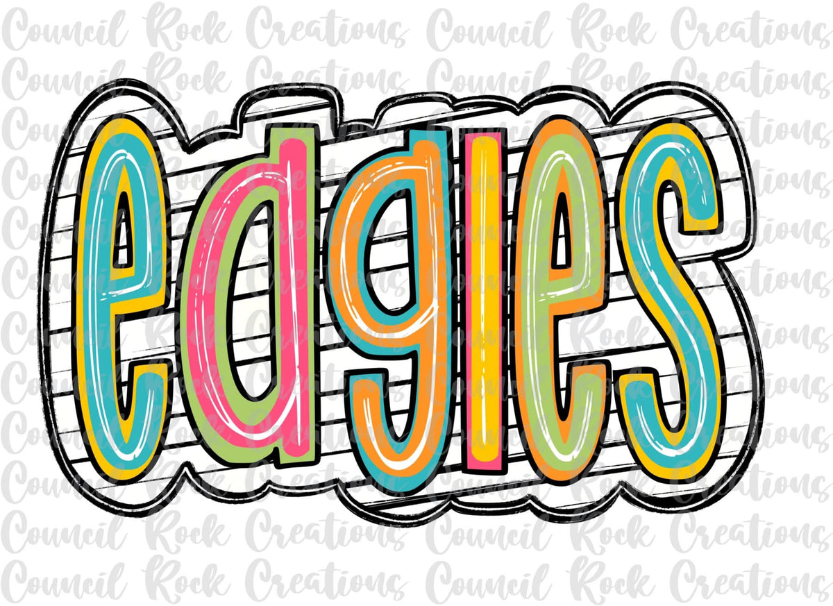 Colorful Scribble Striped Mascots tee/sweatshirt