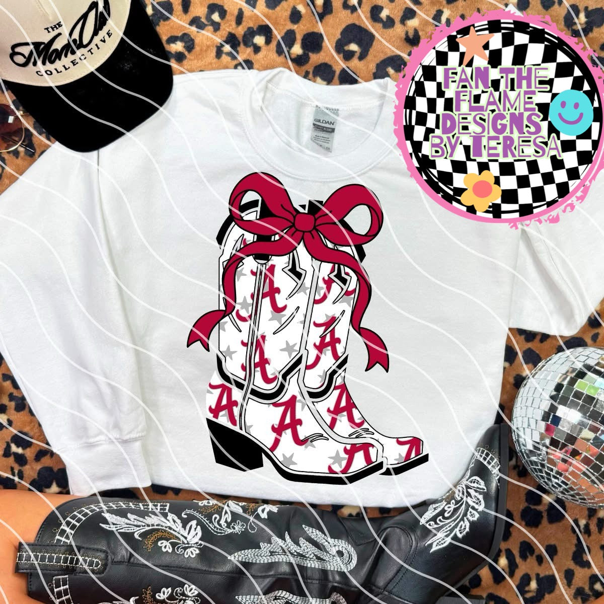 Football Mascot Cowgirl Boots Tee/Sweatshirt