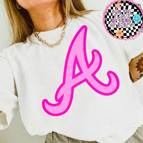 Retro Pink Atlanta Braves Logo tee/tank