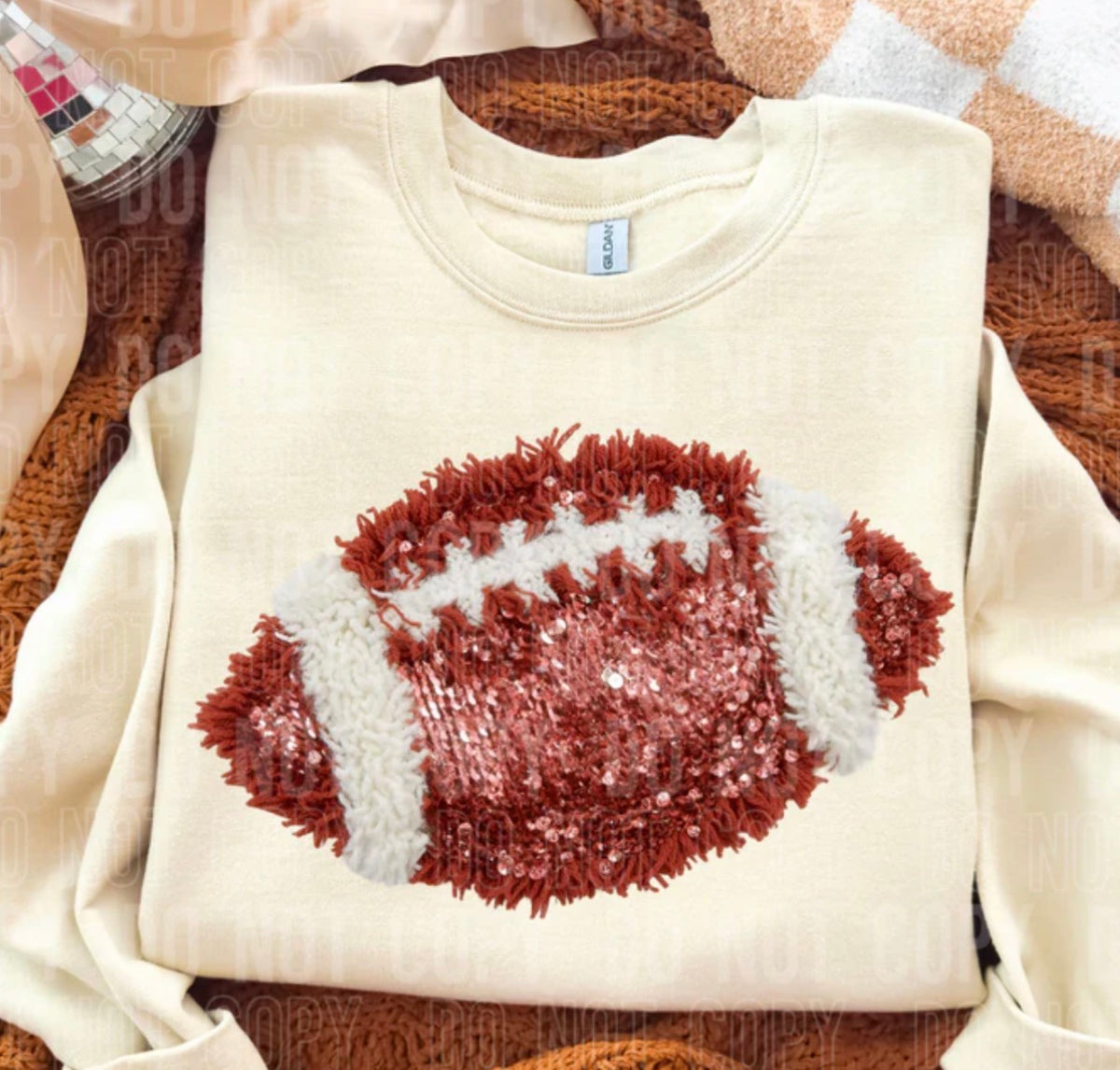 Football Faux sequin Tee/Sweatshirt