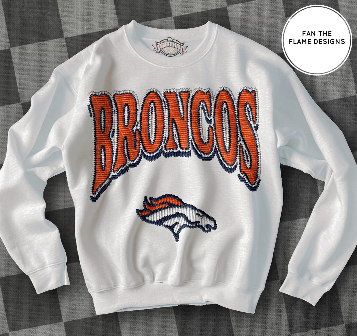 Faux Patch Football Team tee/sweatshirt