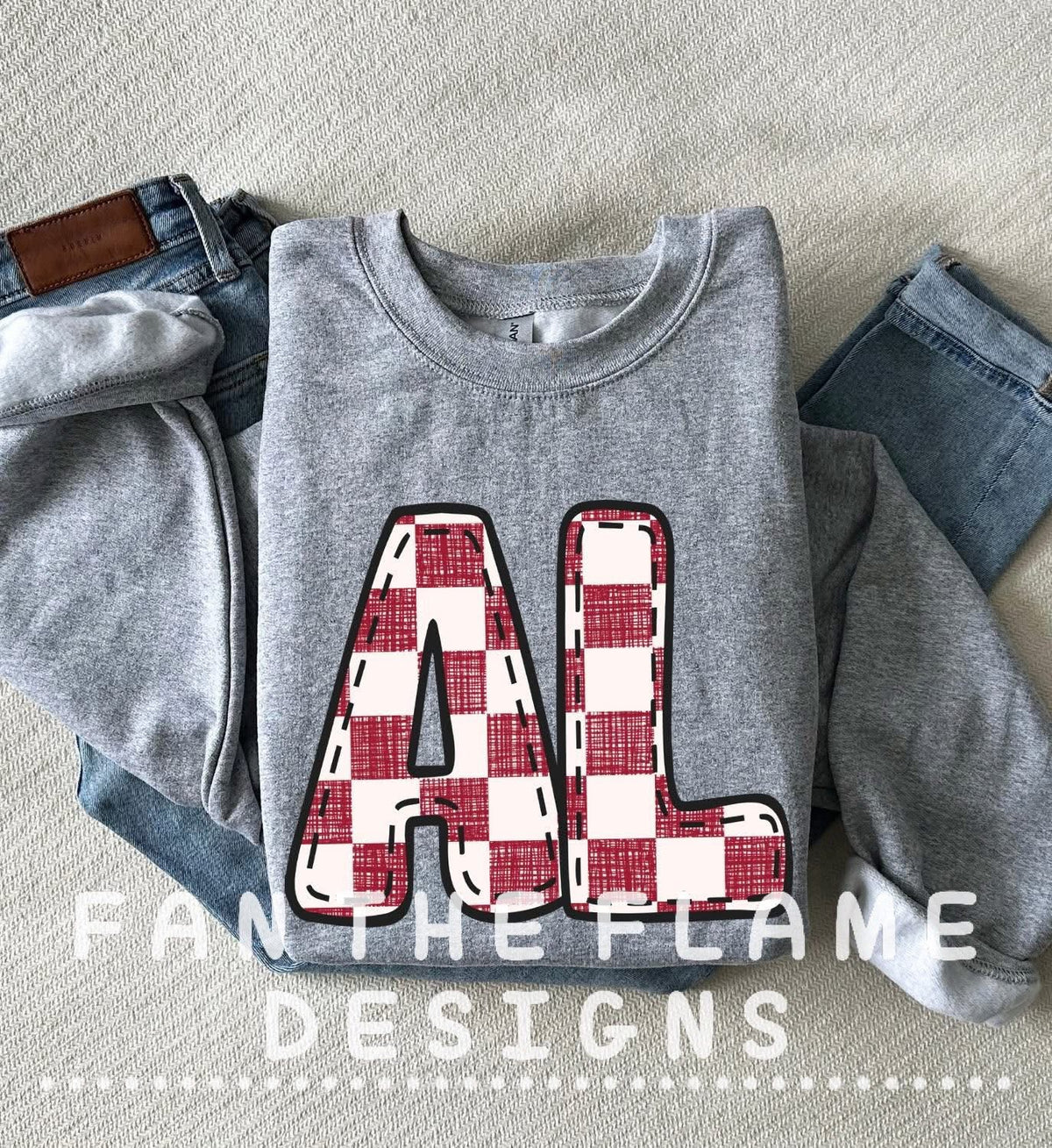 Team Bubble Stitch Distressed Checkered tee/tank