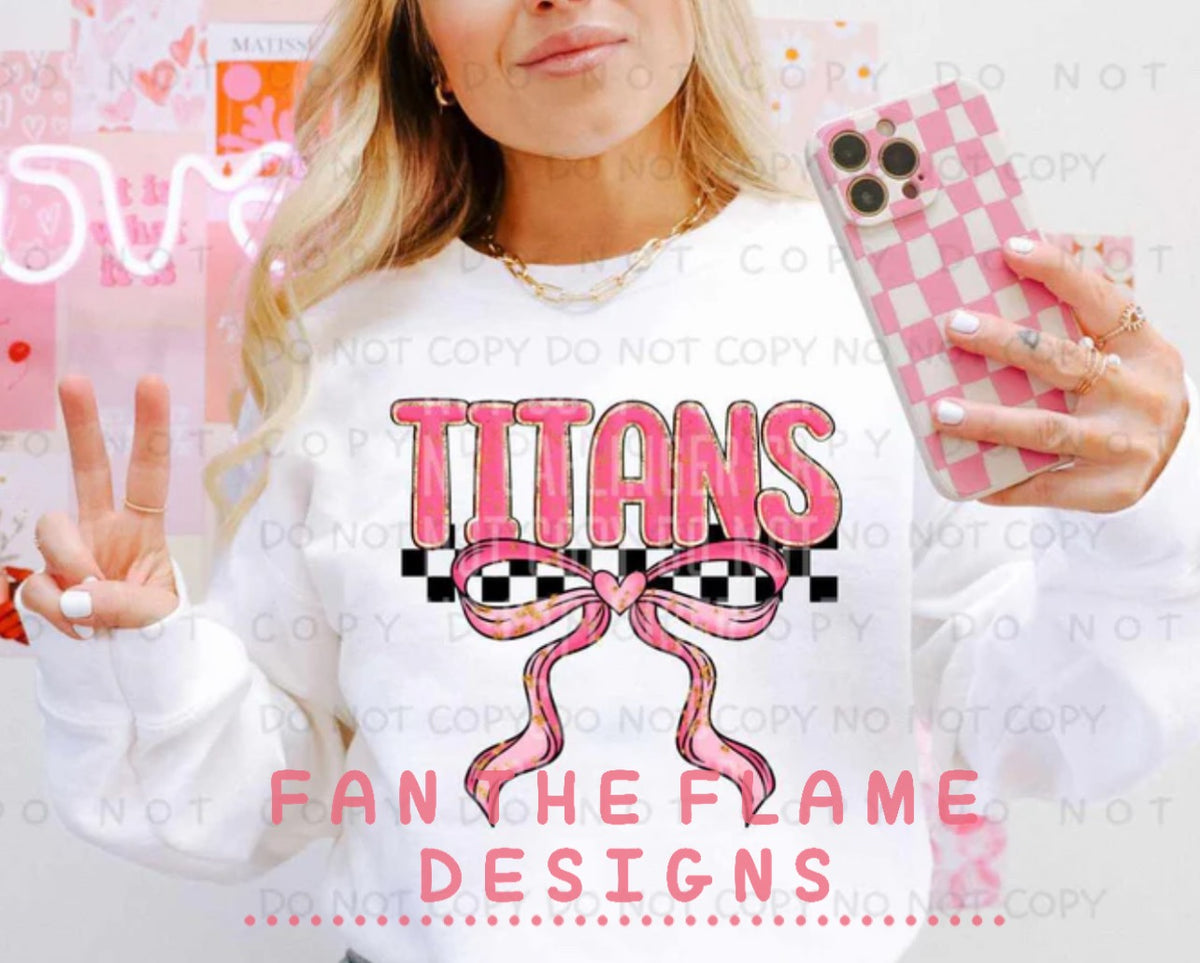 Team pink and gold with bow tee/sweatshirt