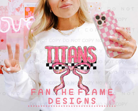 Team pink and gold with bow tee/sweatshirt