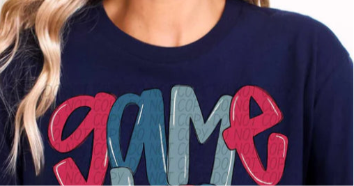 Game day red and blue with bow tee/sweatshirt