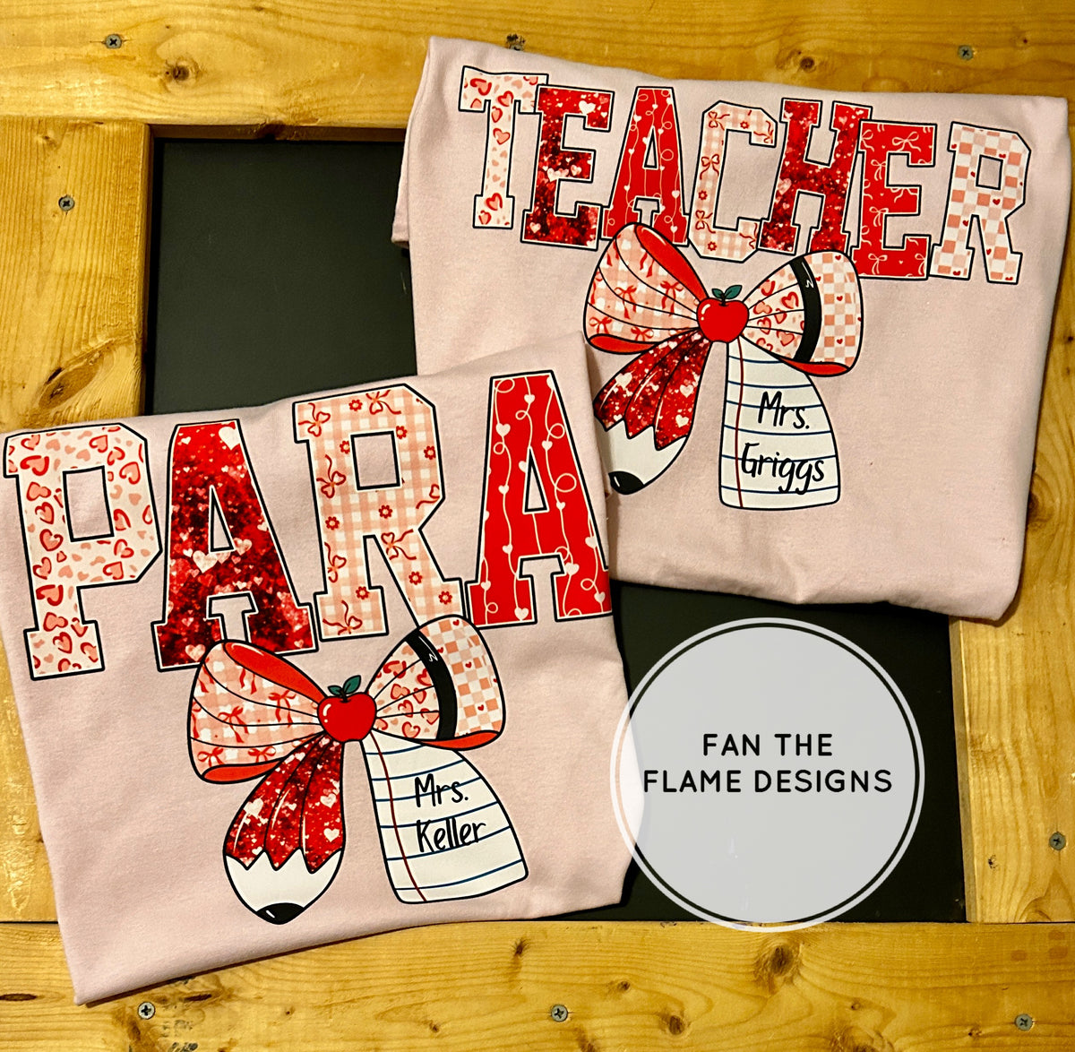 Personalized School Valentine Bow Short/Long/Sweatshirt