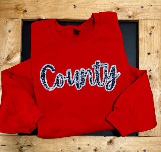Exclusive County Faux Sequin Short/Long/Sweatshirt