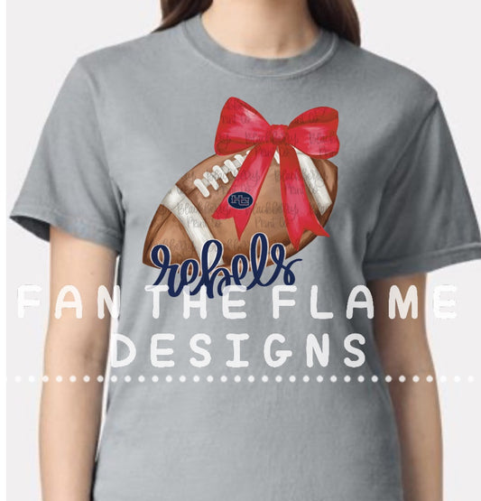 Rebel football with bow Tee/Sweatshirt
