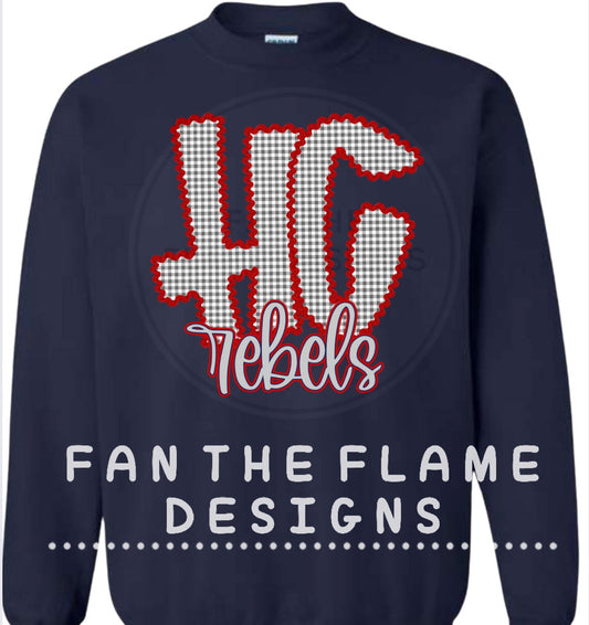 HC Rebels Gingham Tee/Sweatshirt