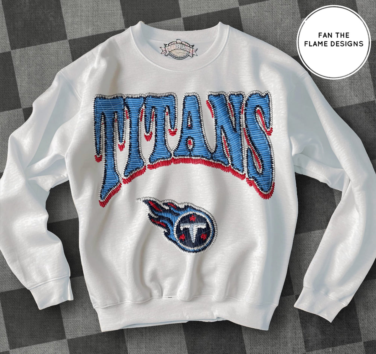 Faux Patch Football Team tee/sweatshirt
