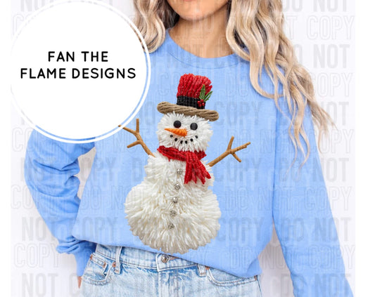 Snowman realistic yarn Tee/Sweatshirt