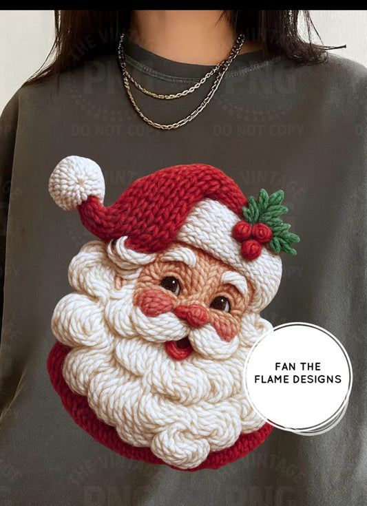 3d Knitted Santa Short/Long/Sweatshirt