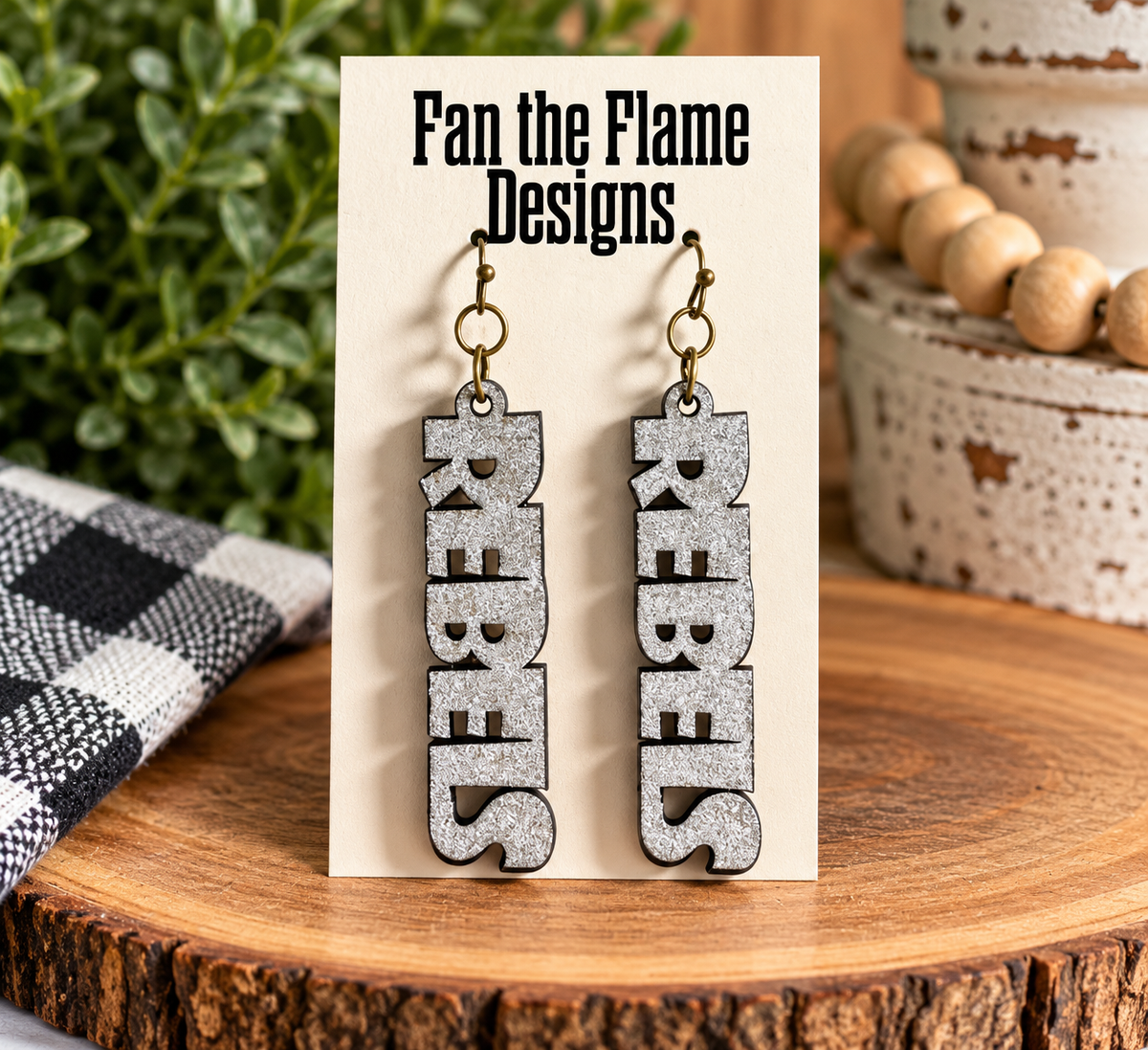 Rebels Dangle Earrings in Print