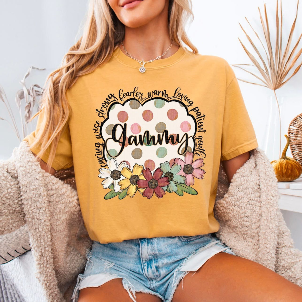 Flower & Polka Dot Names tee/sweatshirt