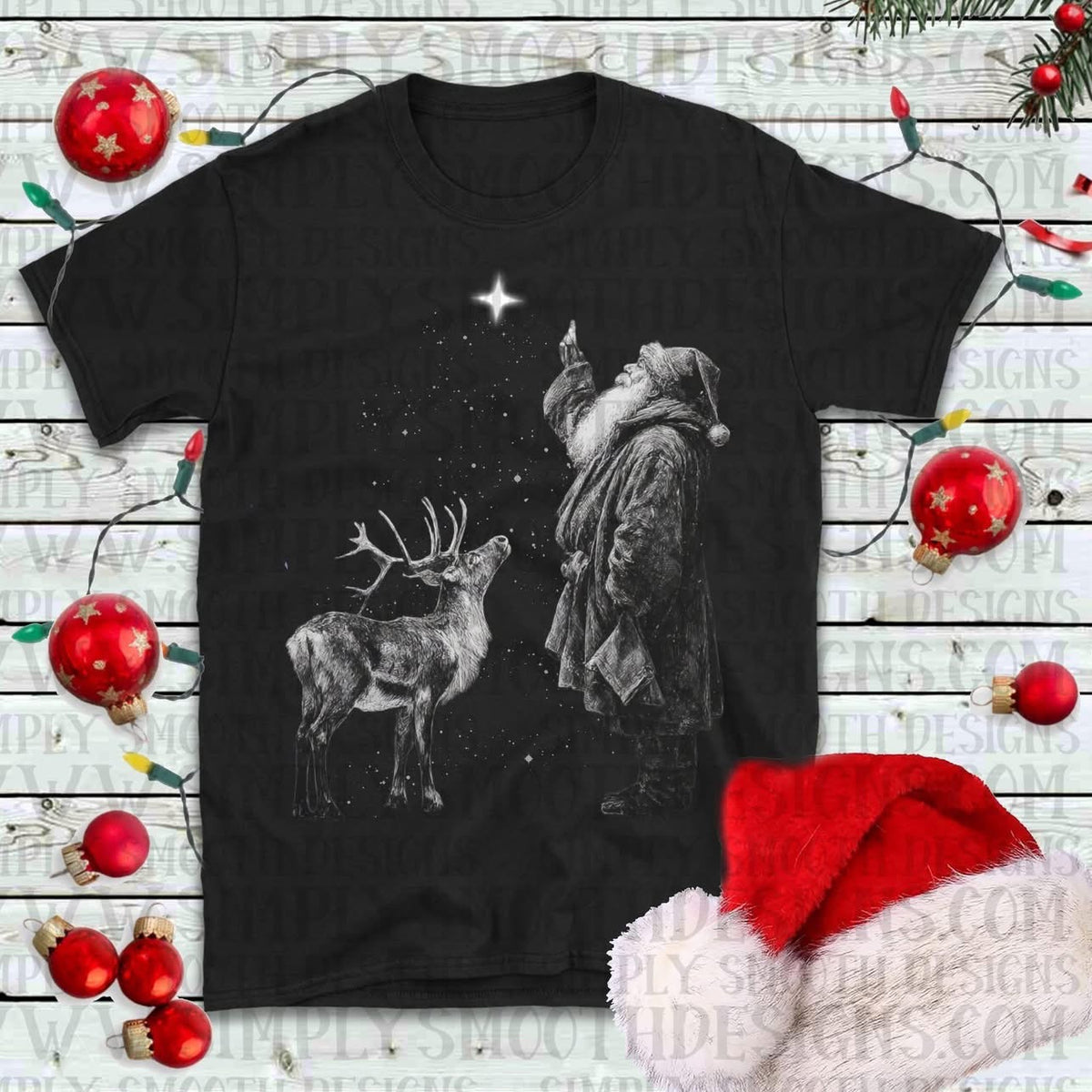 Santa, reindeer and North Star  Short/Long/Sweatshirt