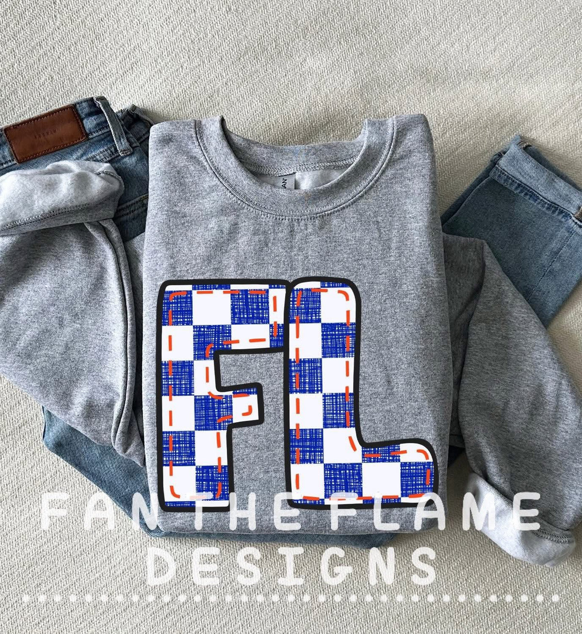 Team Bubble Stitch Distressed Checkered tee/tank
