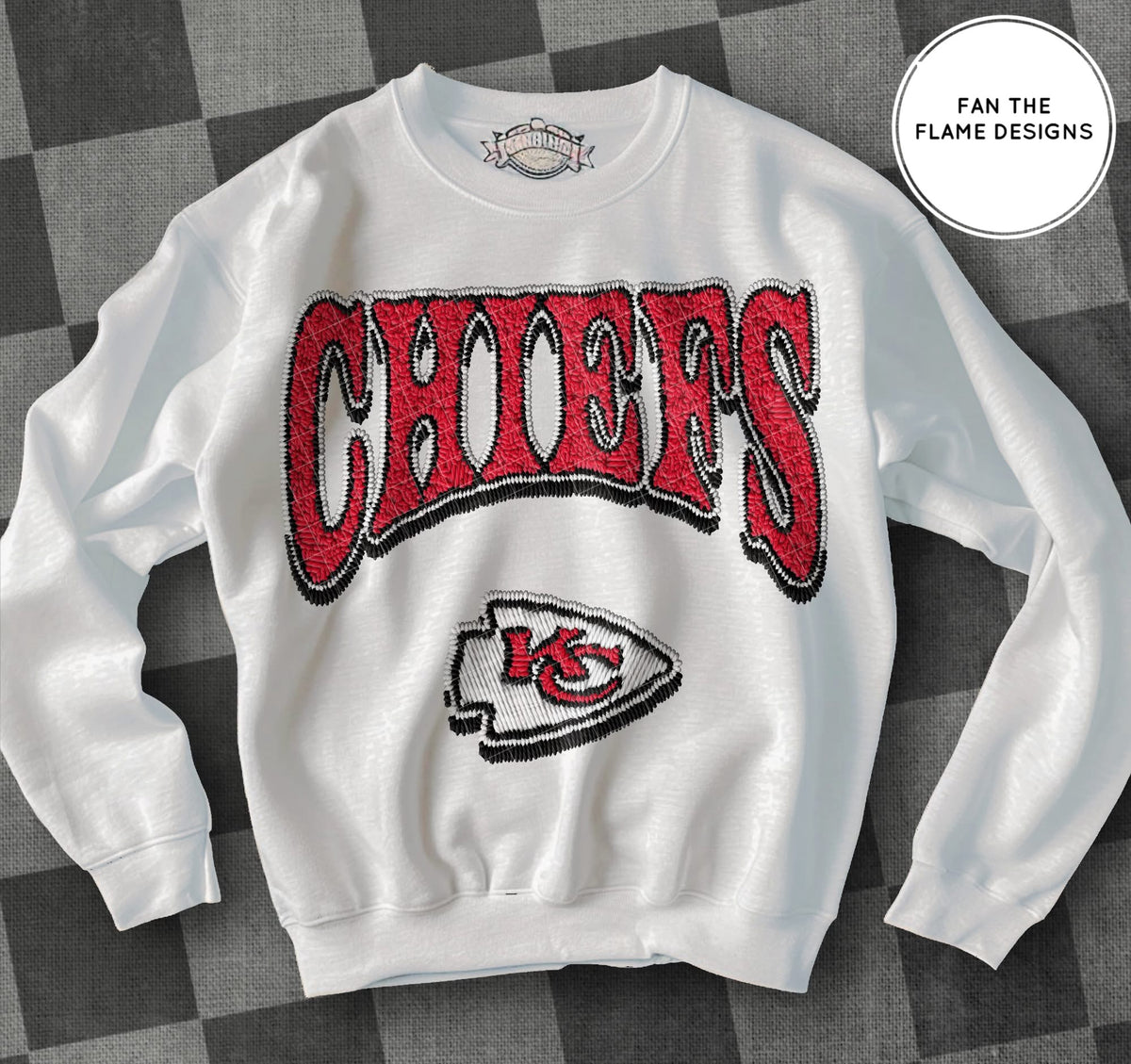 Faux Patch Football Team tee/sweatshirt