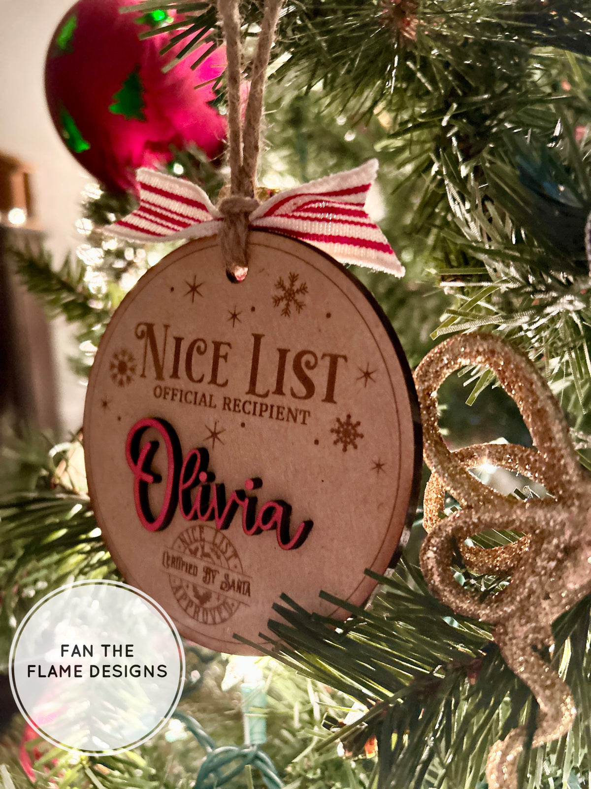 Personalized Nice List Recipient Ornament