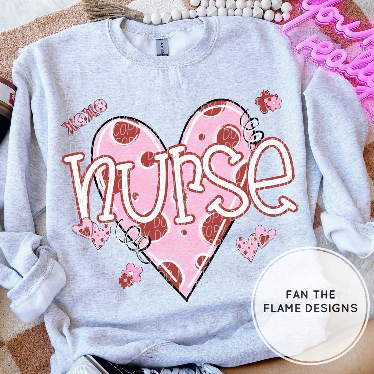 Valentine Heart School Names Short/Long/Sweatshirt