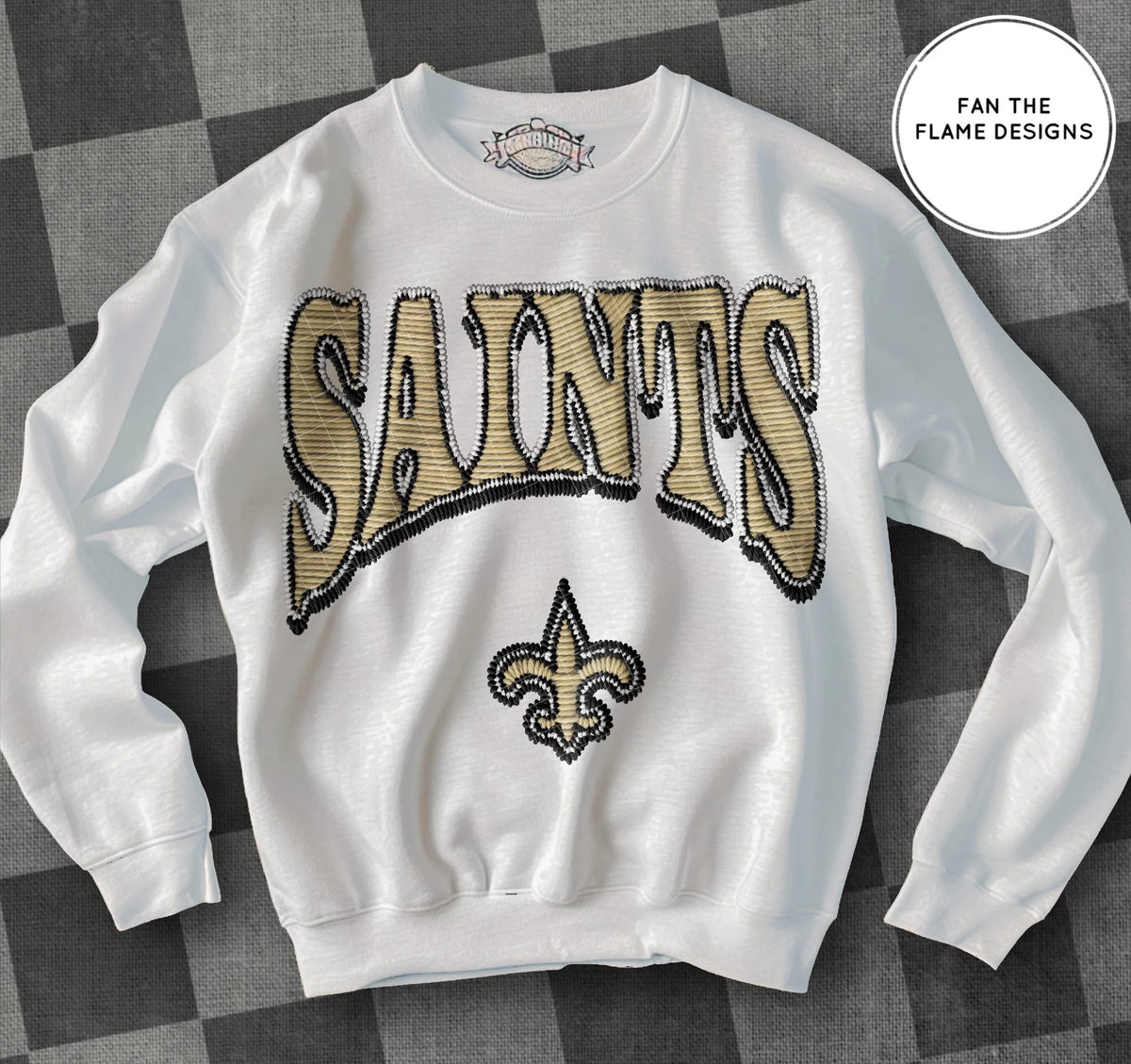 Faux Patch Football Team tee/sweatshirt