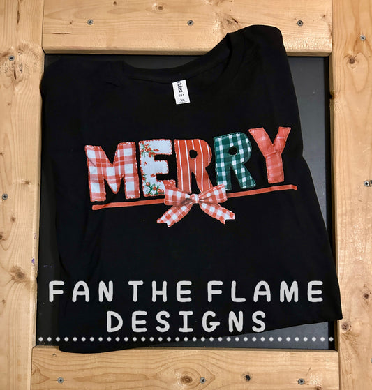 Patchwork Merry Short/Long Tee/Sweatshirt