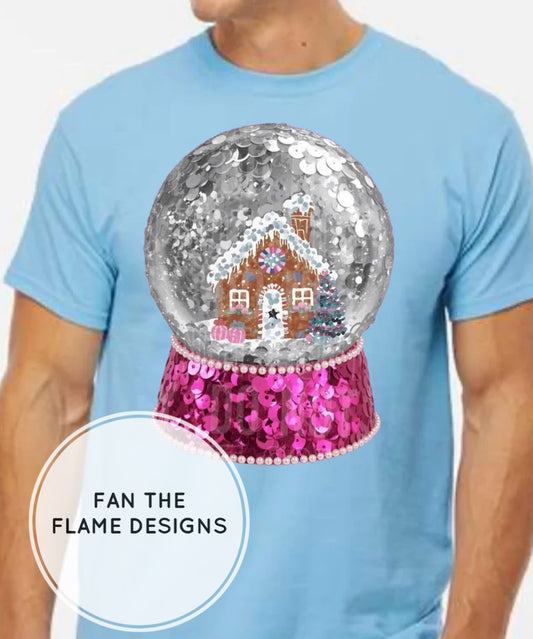 Snow globe pink and silver - Sequins Short/Long/Sweatshirt