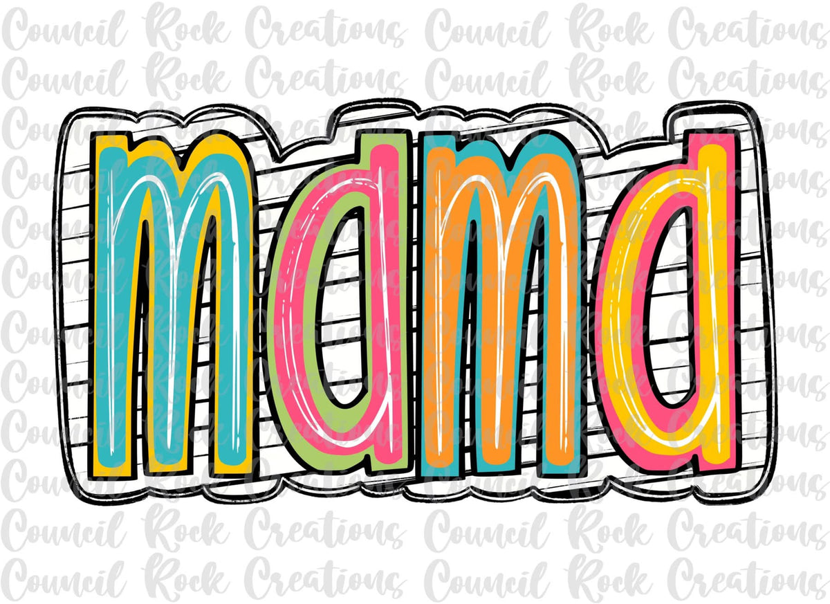 Colorful Scribble Striped Mama tee/sweatshirt