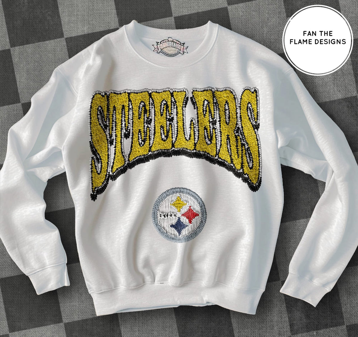 Faux Patch Football Team tee/sweatshirt