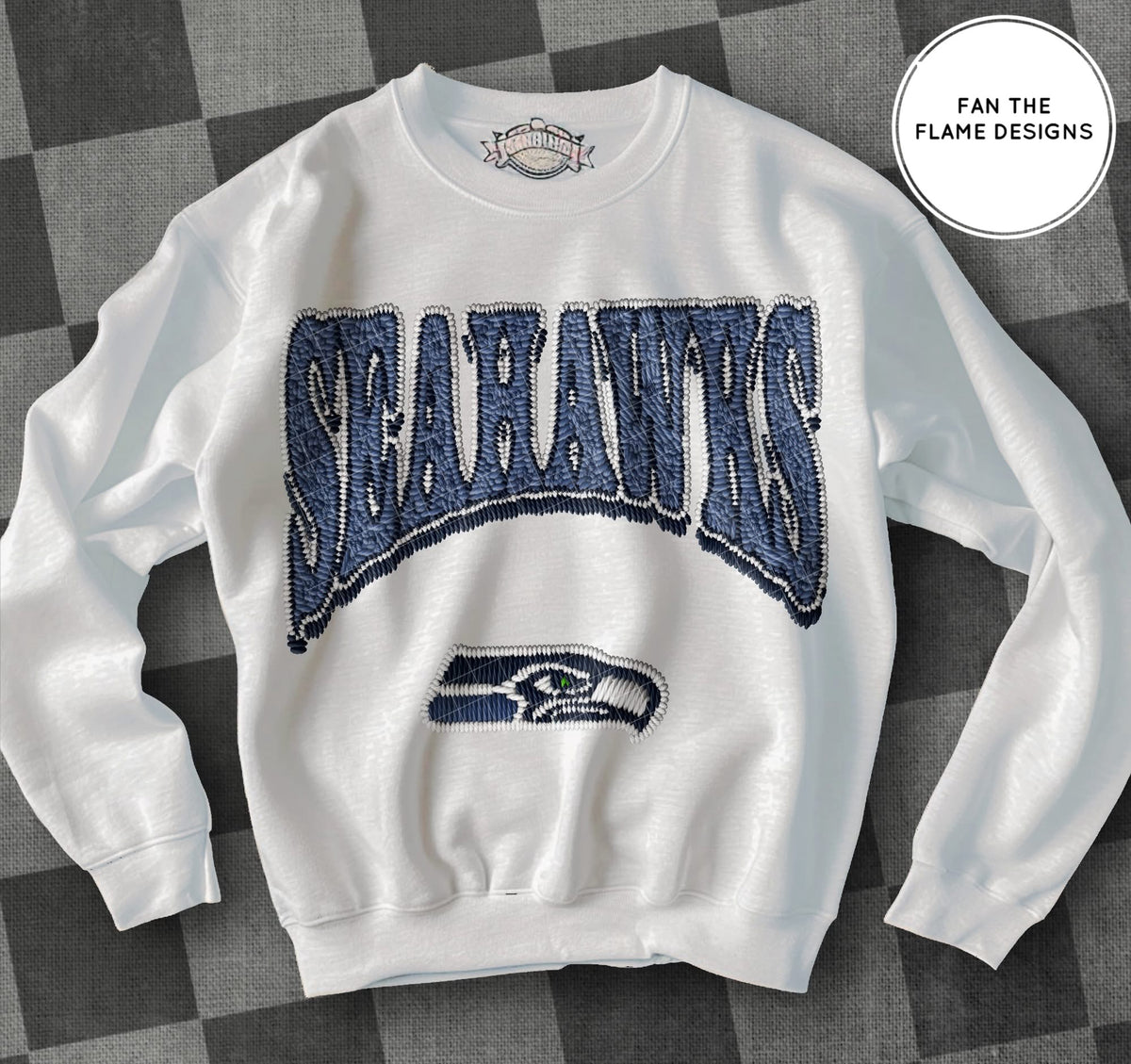 Faux Patch Football Team tee/sweatshirt