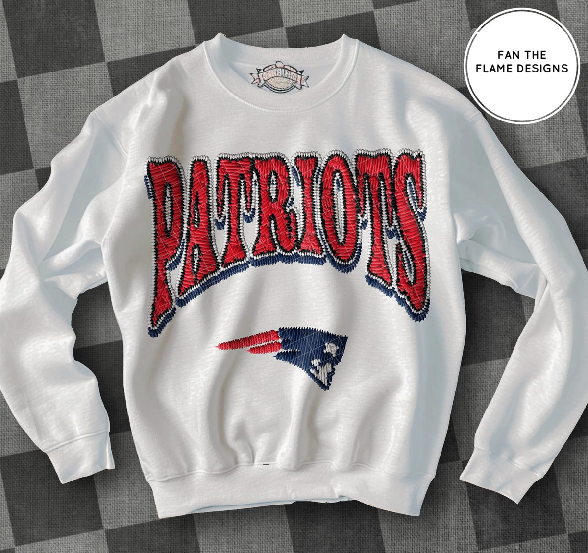 Faux Patch Football Team tee/sweatshirt