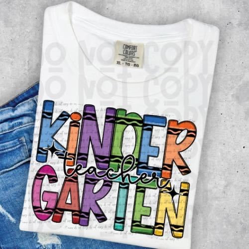 All Grade Level Teacher crayon tee/sweatshirt