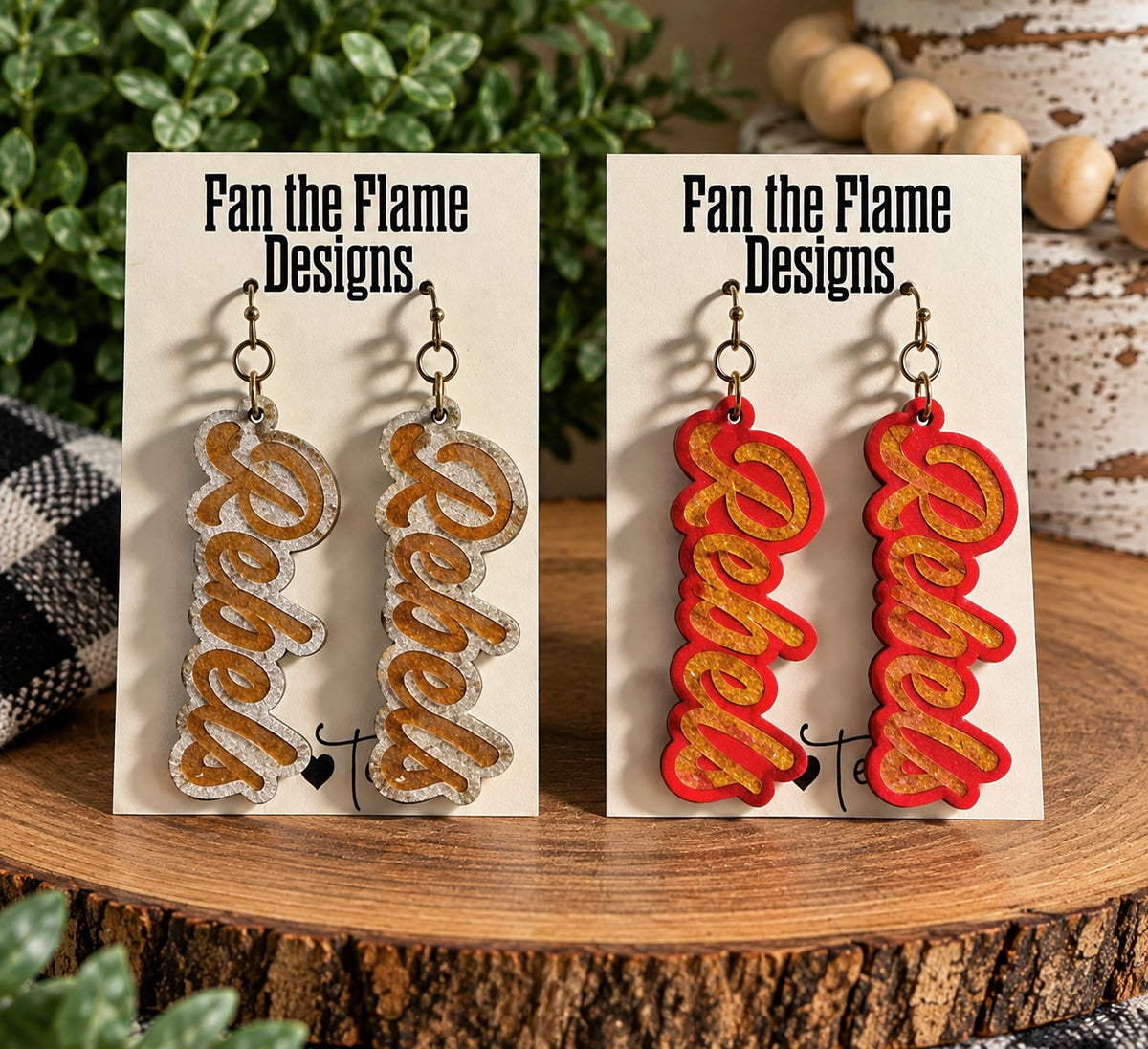 Engraved Rebels Dangle Earrings