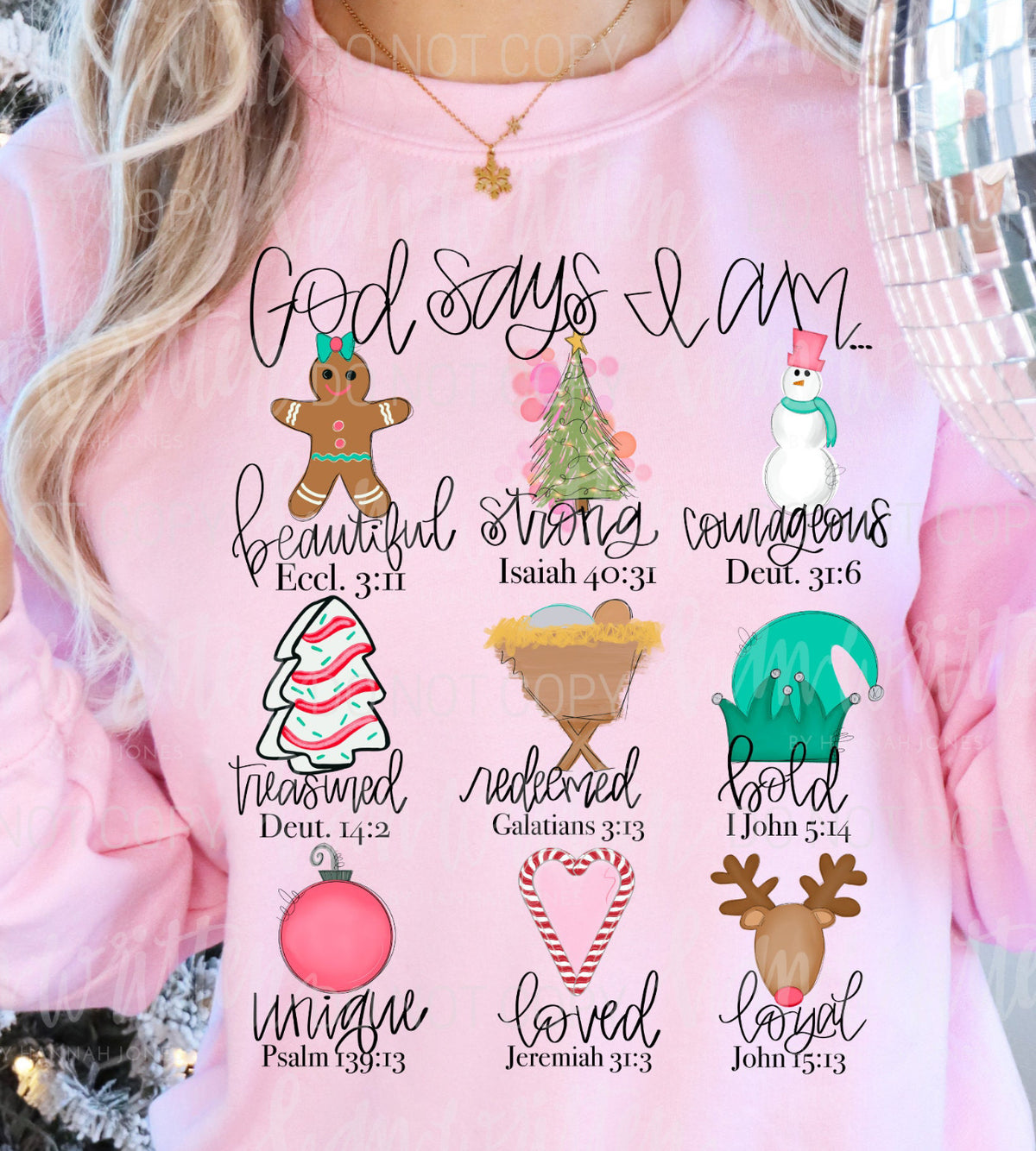 God says I am Girl Christmas Edition short sleeved/long sleeved tee/sweatshirt